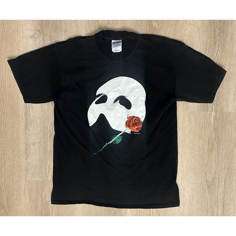Phantom Of The Opera Shirt Adult Large (L) Black Vintage 1986 Glow In The Dark